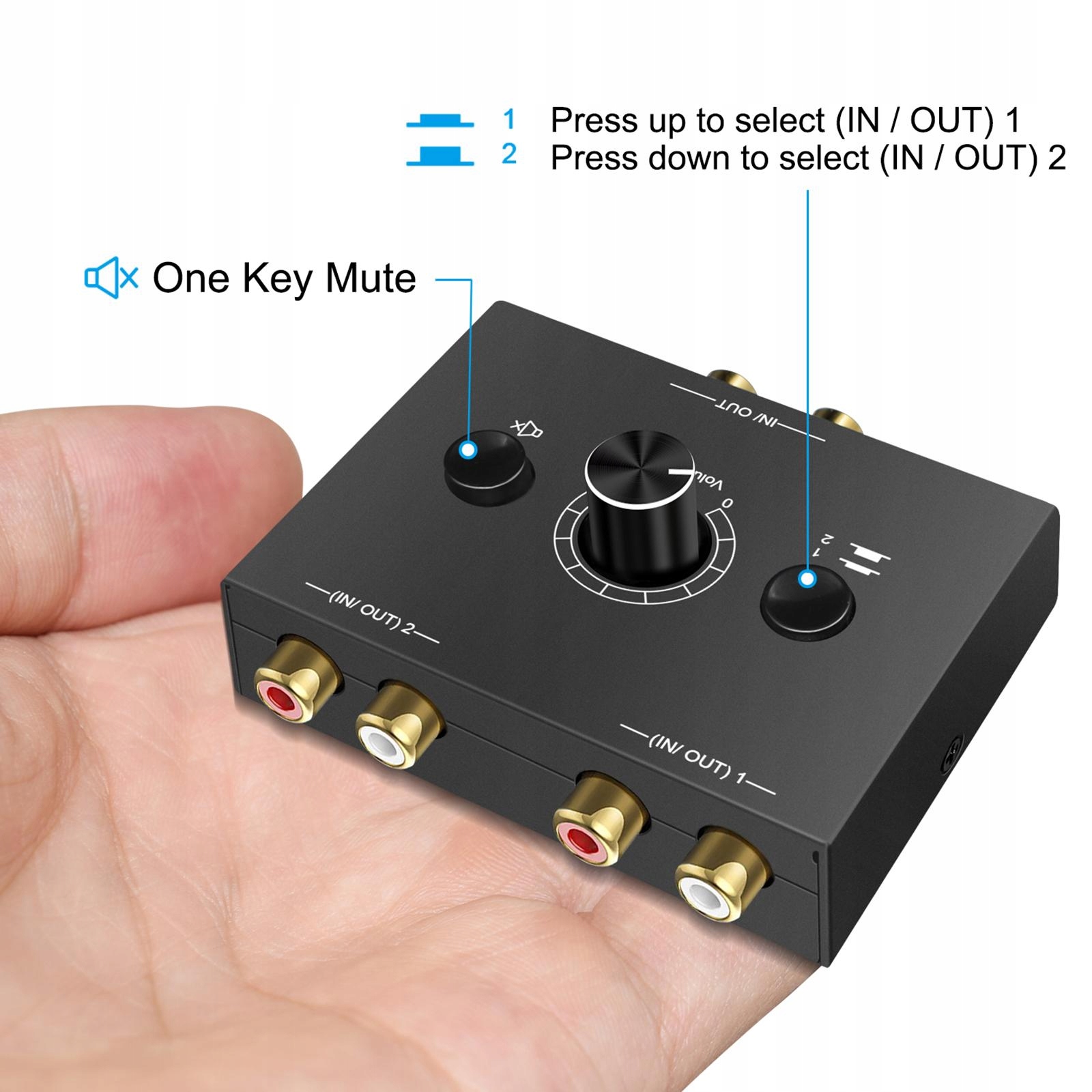 L / R Stereo Audio Switcher with Mute Button for Liczba kolumn w zestawie 0