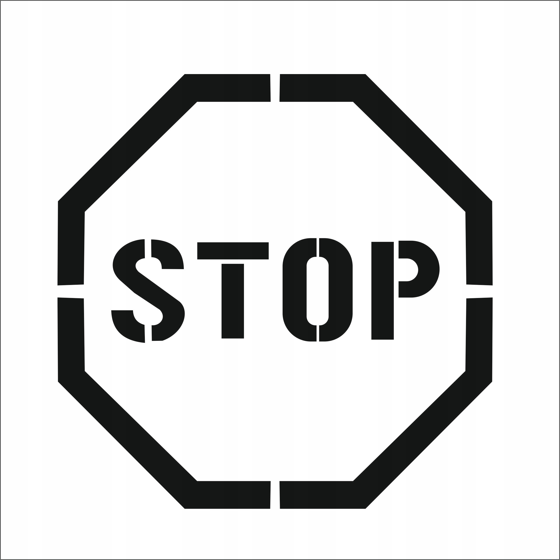 

Szablon malarski bhp znaku Stop B20
