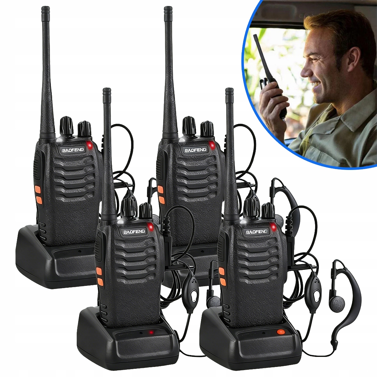 Krótkofalówka 4x Walkie Talkie Baofeng BF-888S Pmr Duży Zasięg Radiotelefon