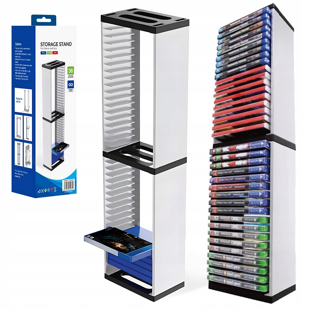 Stojak Na Gry Płyty Półka Podstawka Xbox Pc Nintendo PS4 PS5 PS3 Na 36 Gier