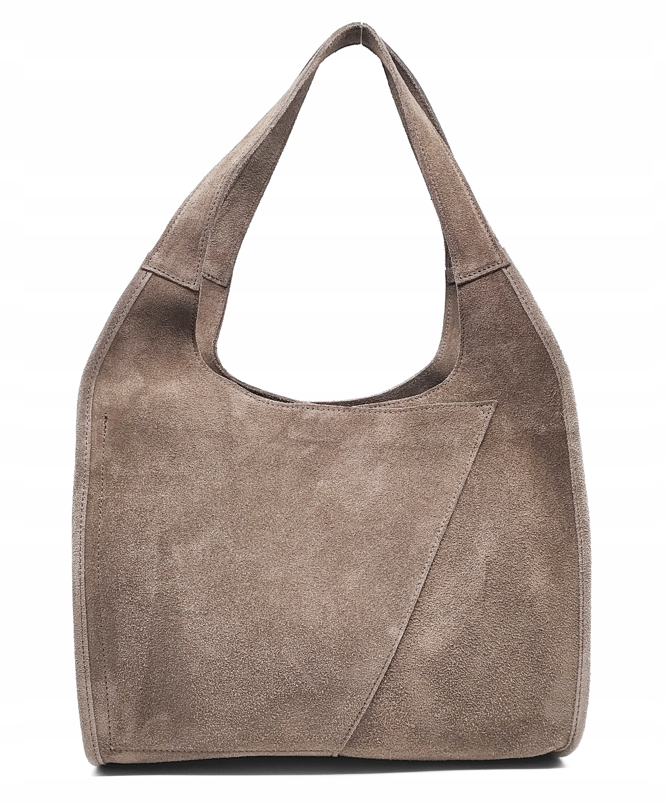 Módní semišový béžový shopper taupe