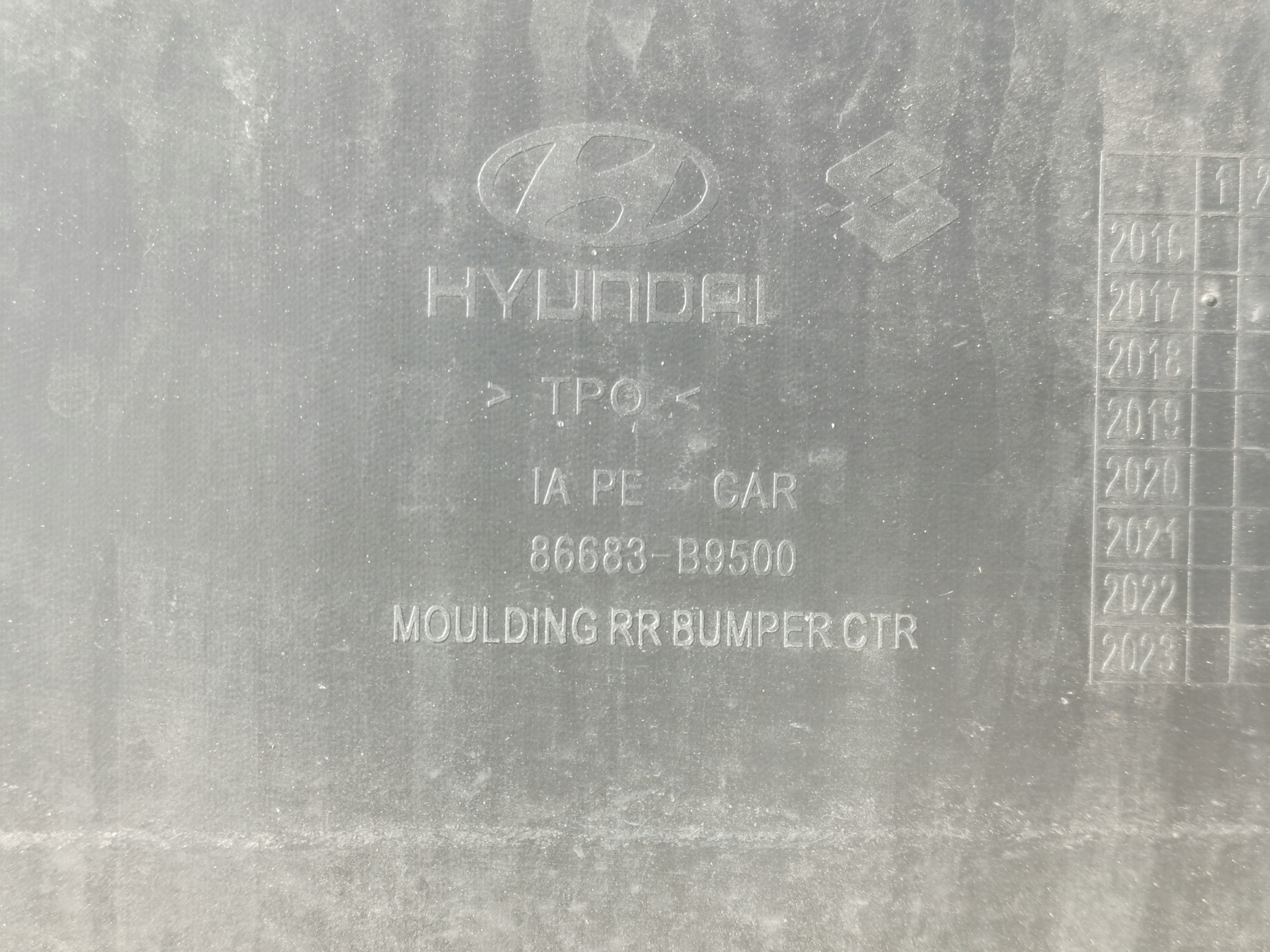 bumper rear part rear HYUNDAI I10 86683-B9500