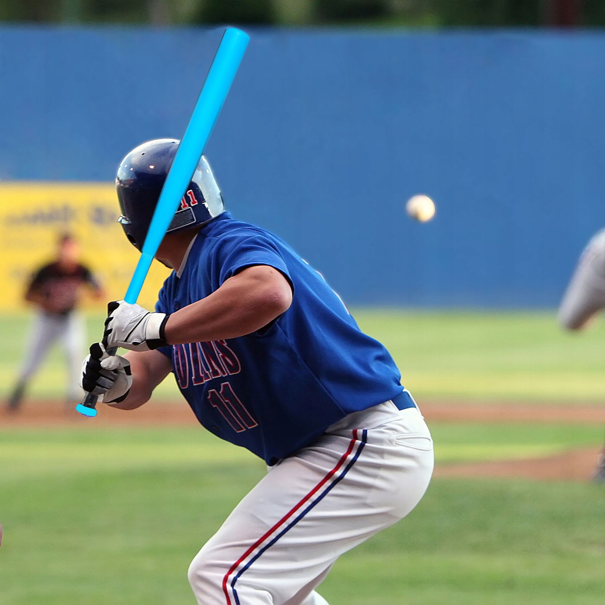 Stalowy Kij Bejsbolowy Baseballowy Niebieski Solidny 25Cali 900g Good Night Długość 25