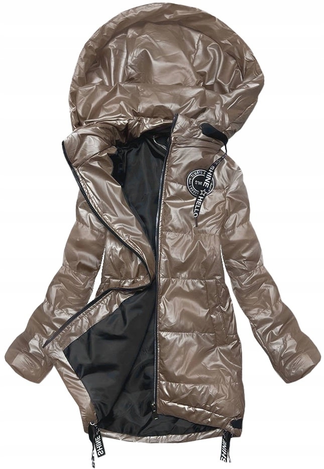 Dámská Bunda S Kapucí B8086 Kakao XXL (44)