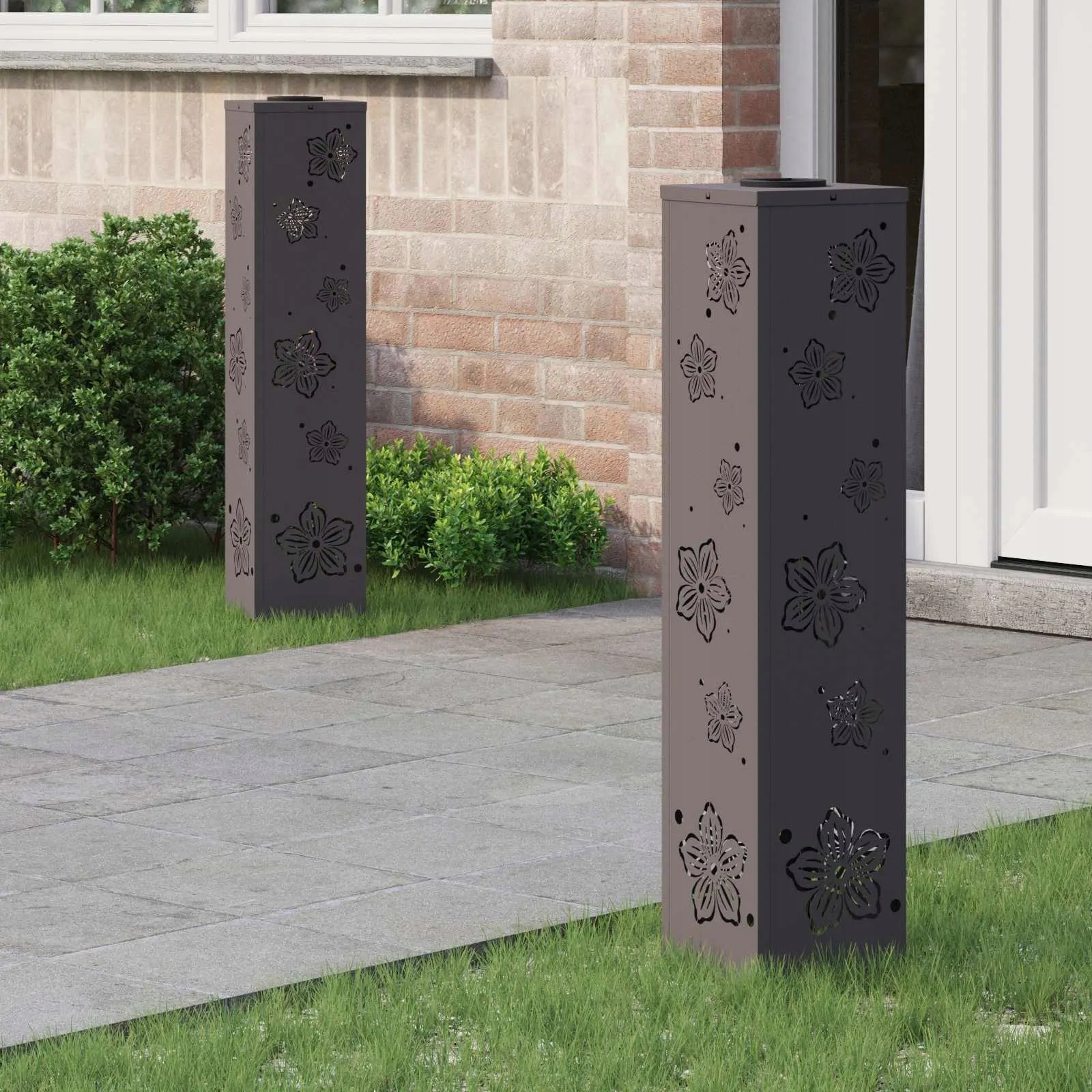 vidaXL Solární Led Cestovní Světlo 2 pcs Černá Studeně válcovaná ocel