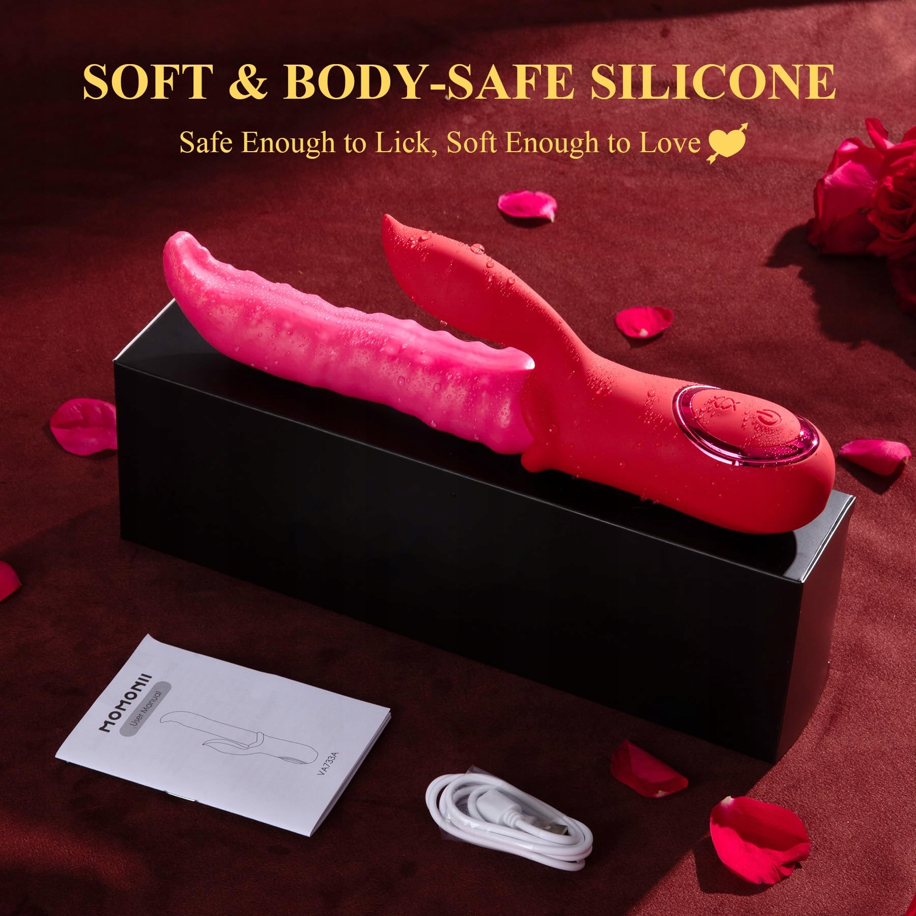 DILDO Vibrator Z Języczkiem Dla Kobiet Zestaw 3w1 Wibrator Klitoris G-Punkt — miniatura 9