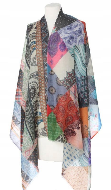 Laura Verdiani Szalik PATCHWORK z wełny i jedwabiu Marka Laura Verdiani