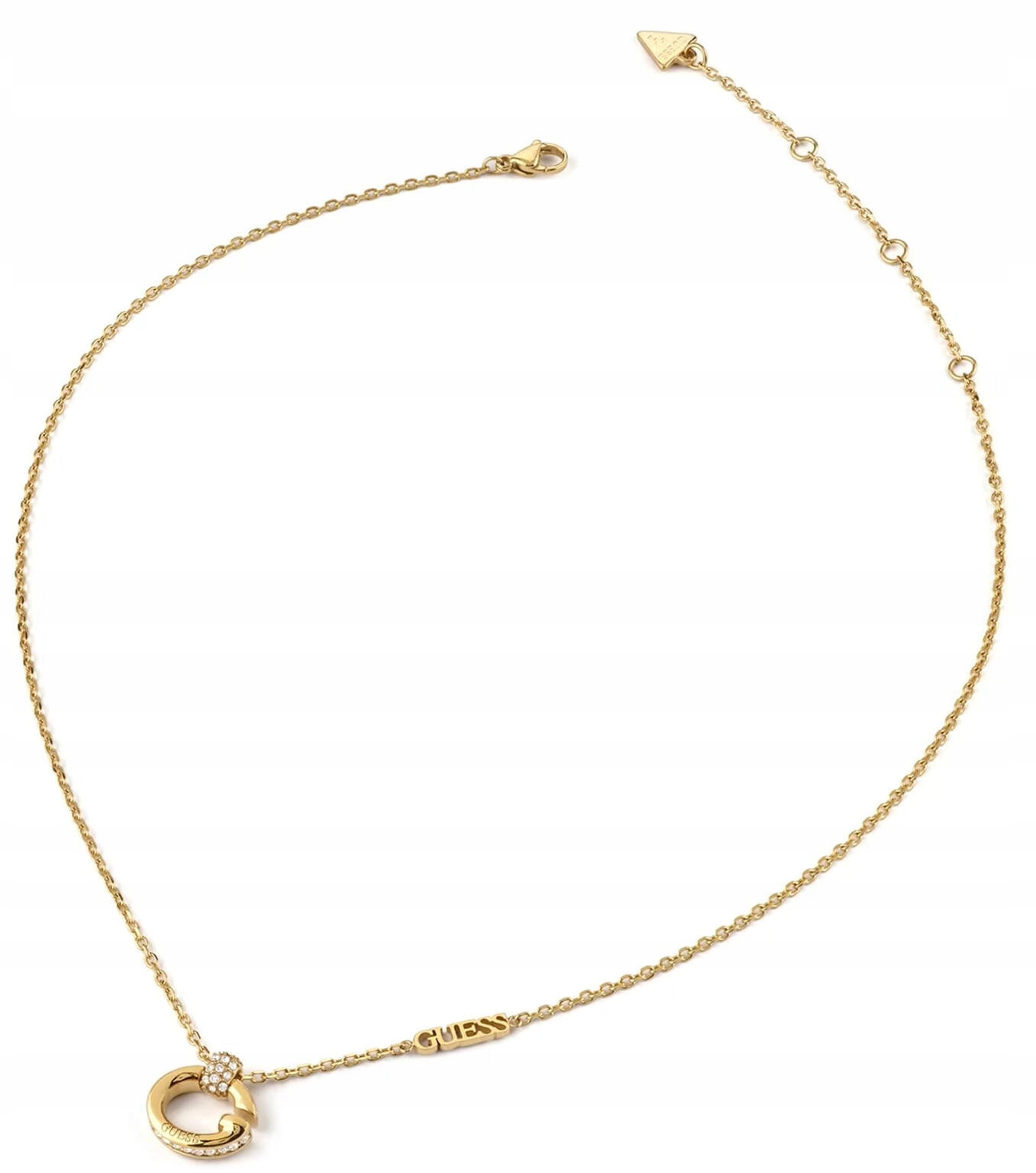 Ocelový Zlatý Náhrdelník Guess Oh My G Křišťály JUBN04518JWYGT/U