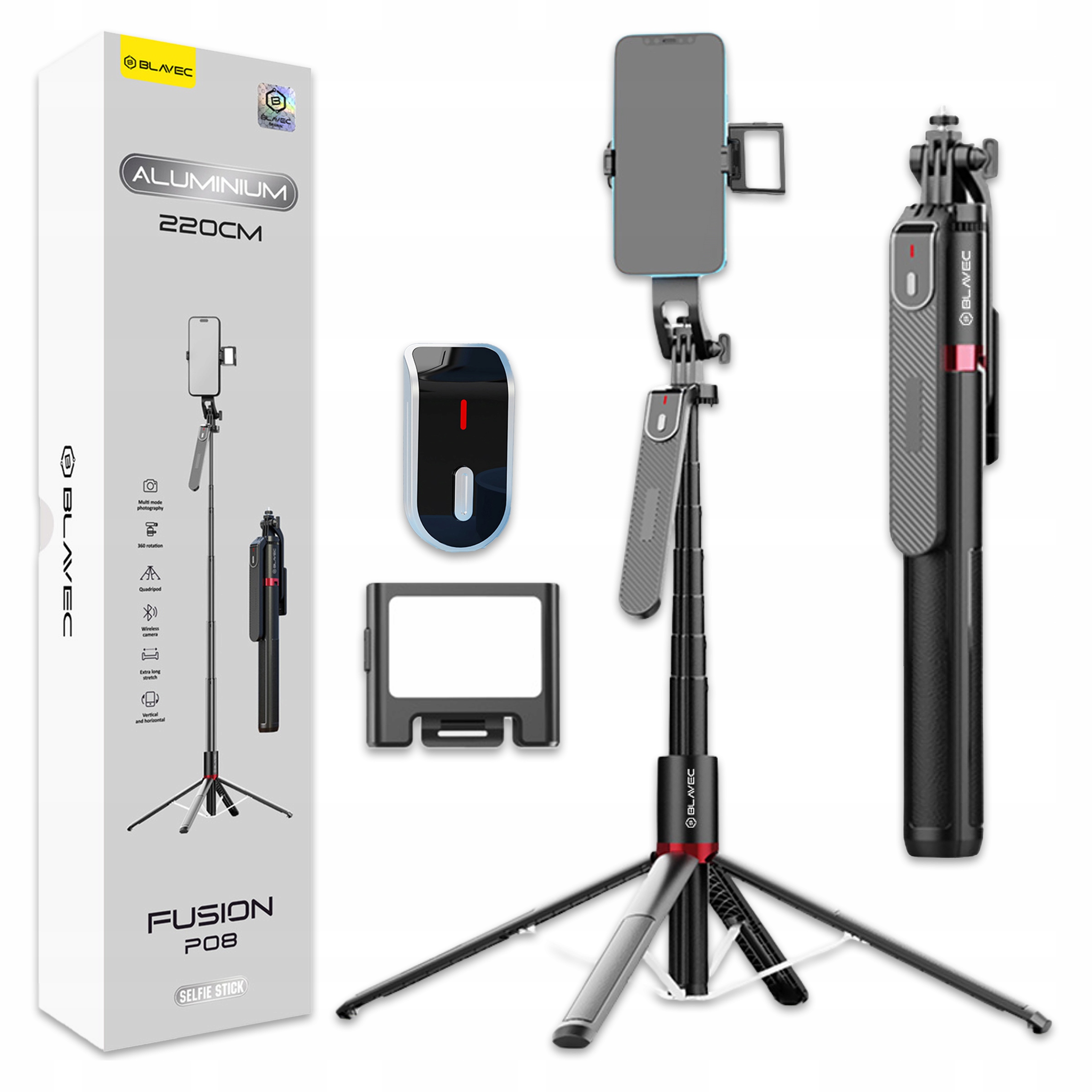 Selfie-stick Blavec P08 czarny