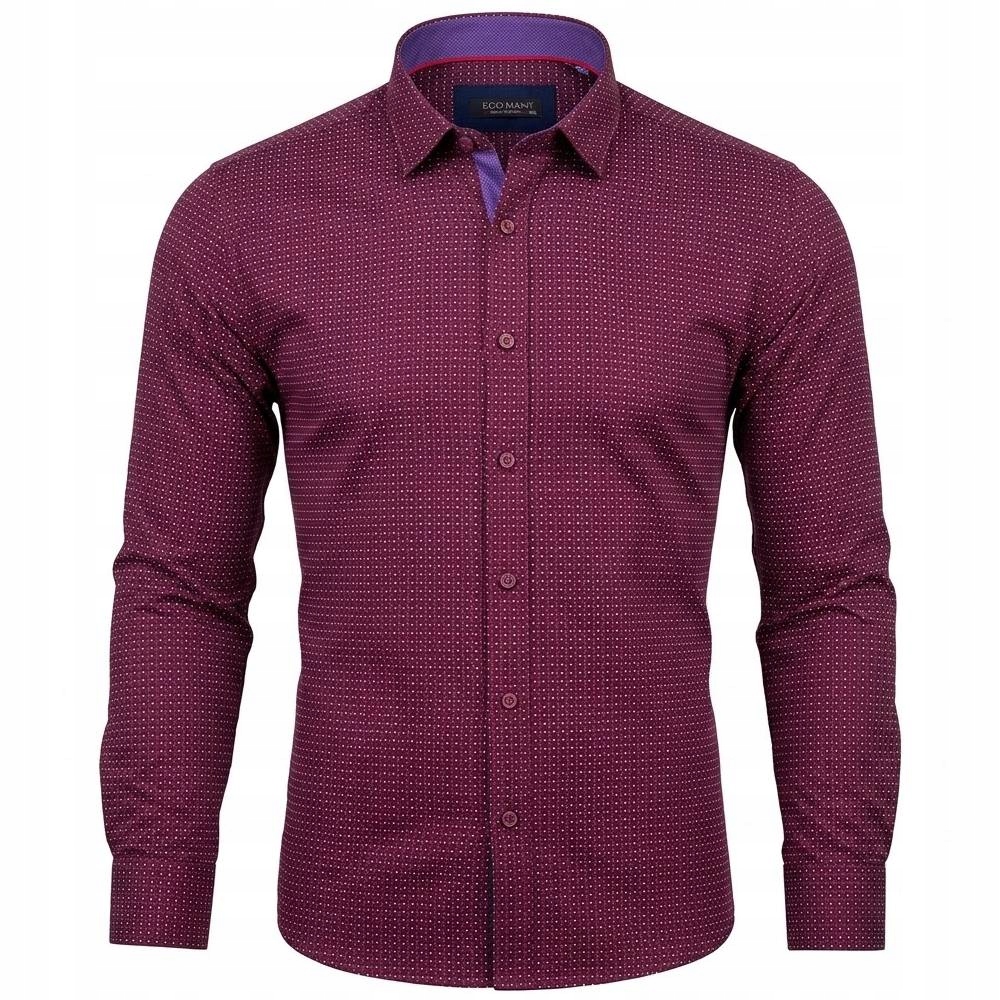 Ego Man košile pánská EKB-1242 regular fit nadměrná velikost 5XL bordó