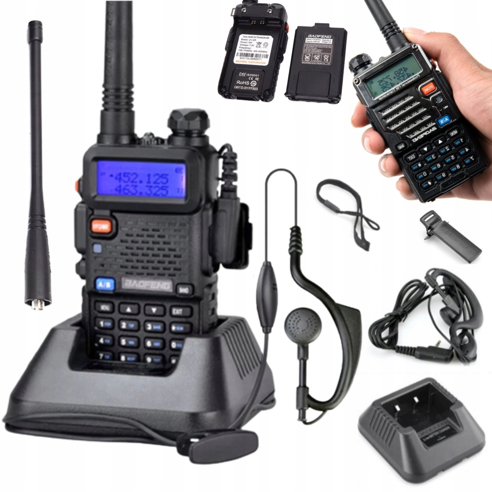 Baofeng UV-5R 8W Krótkofalówka Radiotelefon Walkie Talkie Skaner Radio Fm