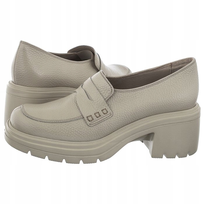 Boty Mokasíny na podpatku Ryłko Krémové 4YR26__