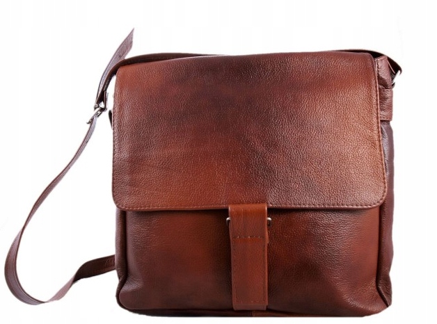 TOREBKA SKÓRZANA LISTONOSZKA BRĄZOWO-RUDA SKÓRA Styl miejski