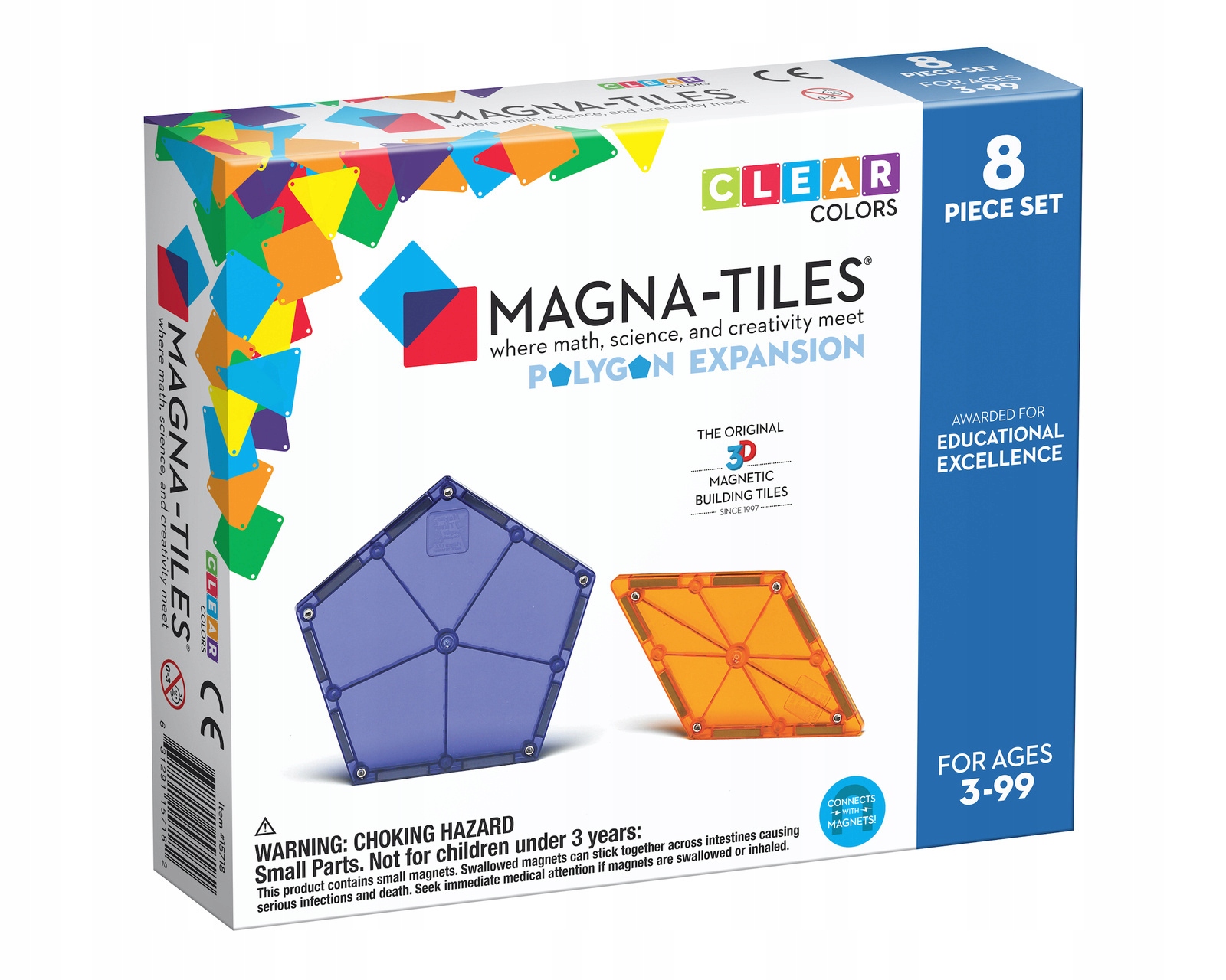 8 el. klocki magnetyczne wielokąty Polygons Magna-Tiles