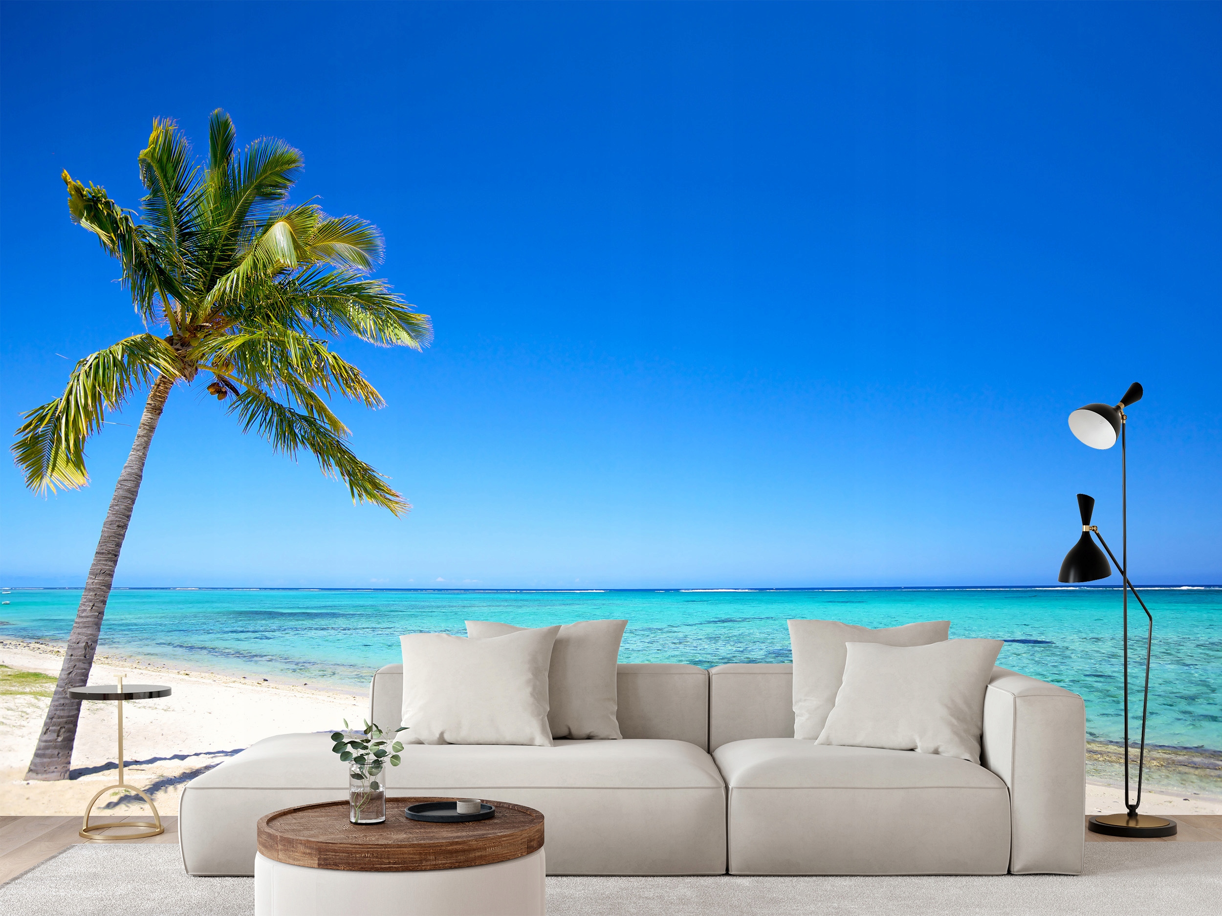 Fototapeta Rajská Pláž Palma Kokosová Oceán Do Obývacího Pokoje 368 x 280 cm