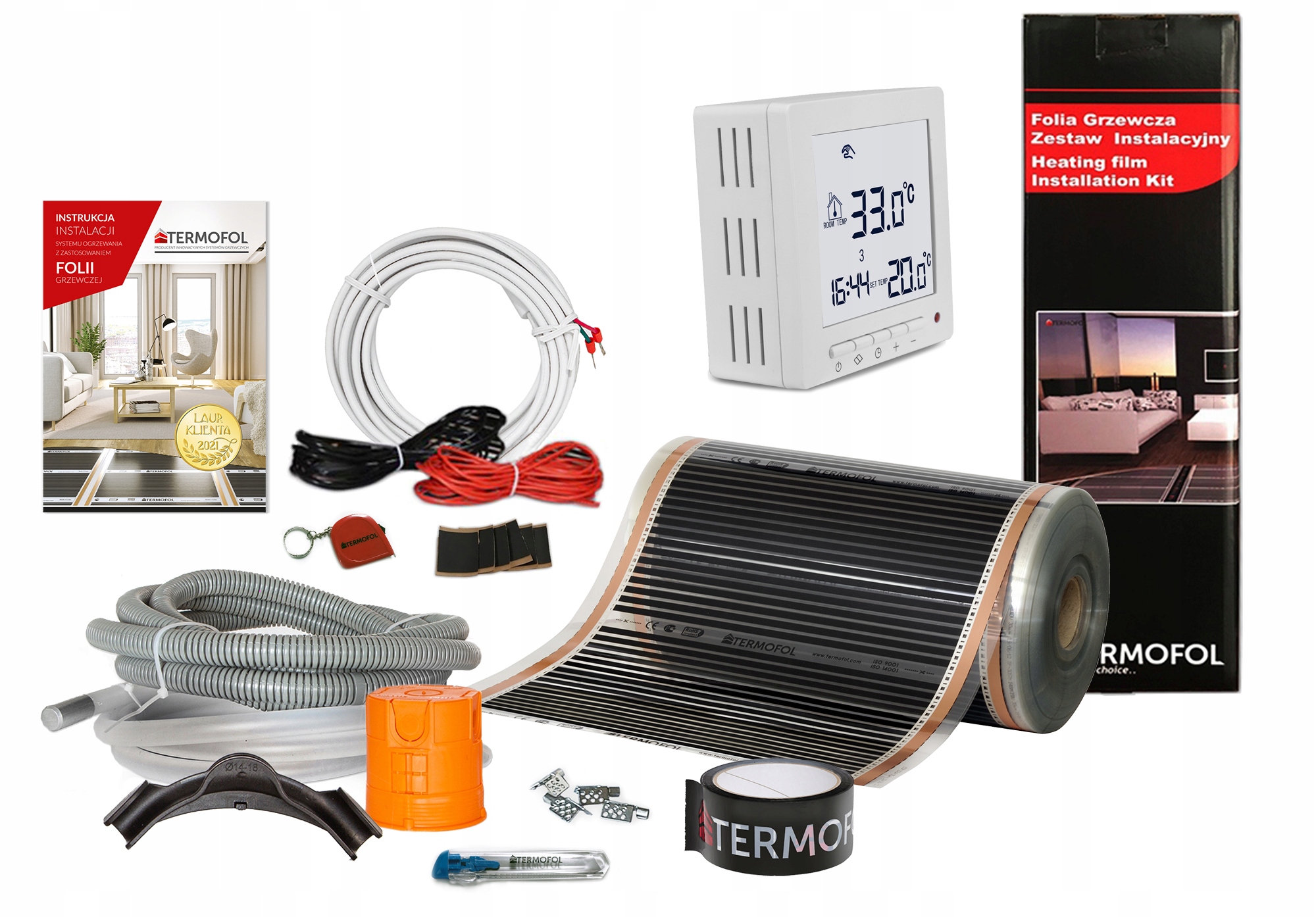 Sada Vykurovacej Fólie 20 m² infračervená šírka 50 cm 140 W H2