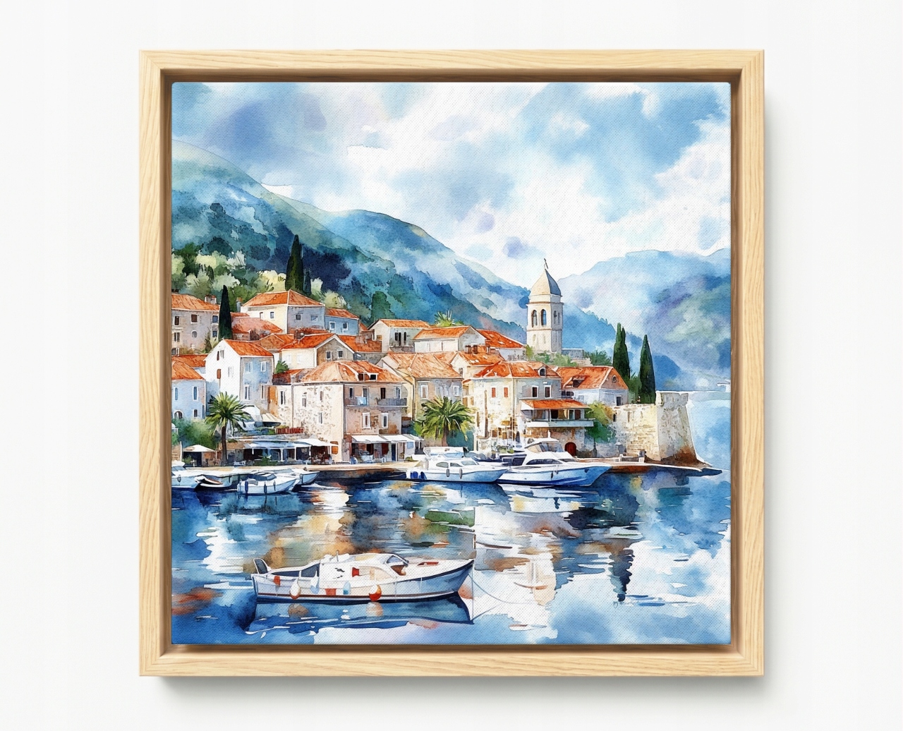 Obraz Rám American Box Chorvátsko Dalmácia More Hory Marina Deptak 60x60
