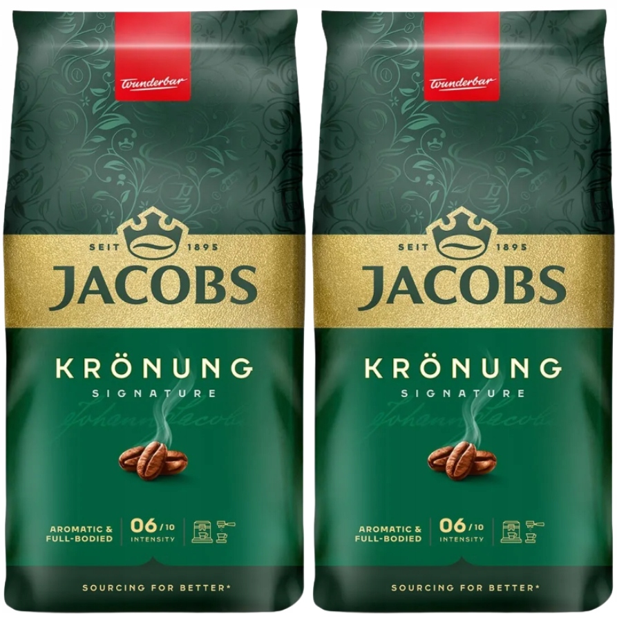 Levně Jacobs Kronung káva zrnková intenzita 6/10 2x1 kg