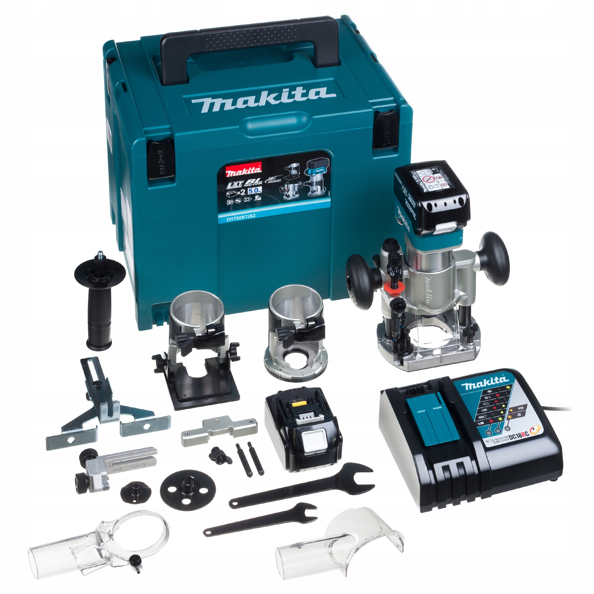 Frézovací a řezací stroj Makita DRT50RTJX2 18V Lxt