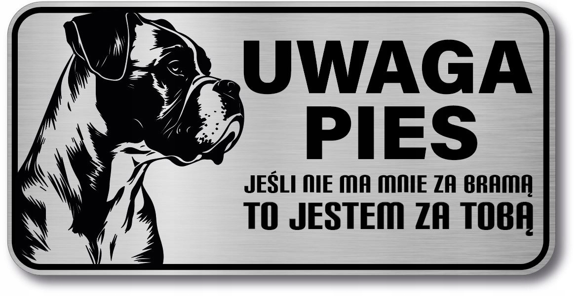 Uwaga Pies Tabliczka Boxer