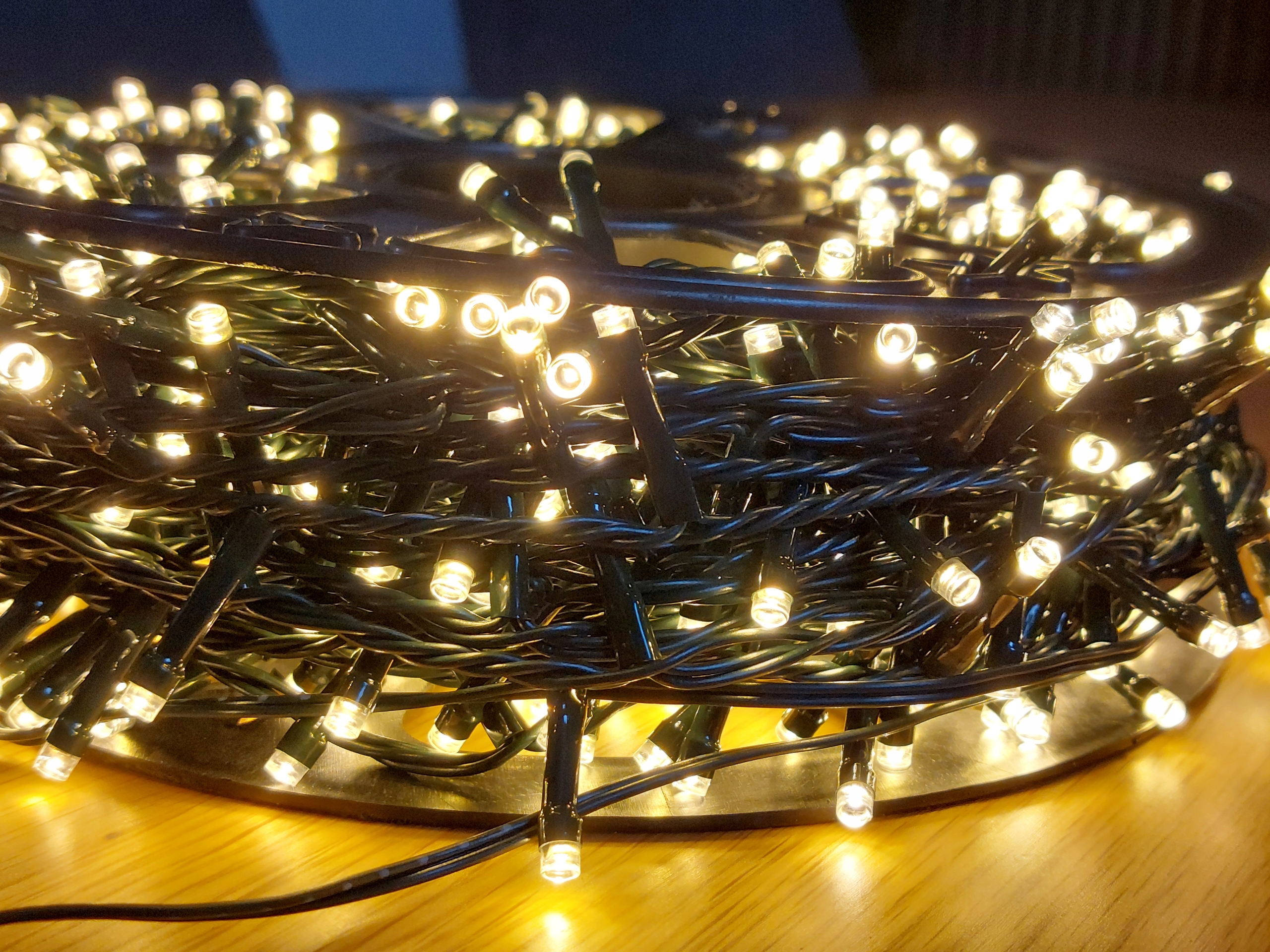 LAMPKI CHOINKOWE 1000 LED ATEST 51,5M BIAŁE CIEPŁY BIAŁY PROGRAMY CHOINKA Długość sznura 51.45 m