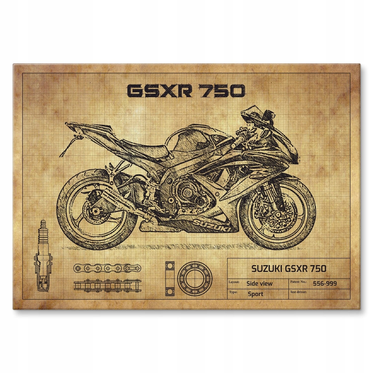 Kovový plakát Suzuki Gsxr 750 Šidítko Plech 30 x 42 cm Dárek