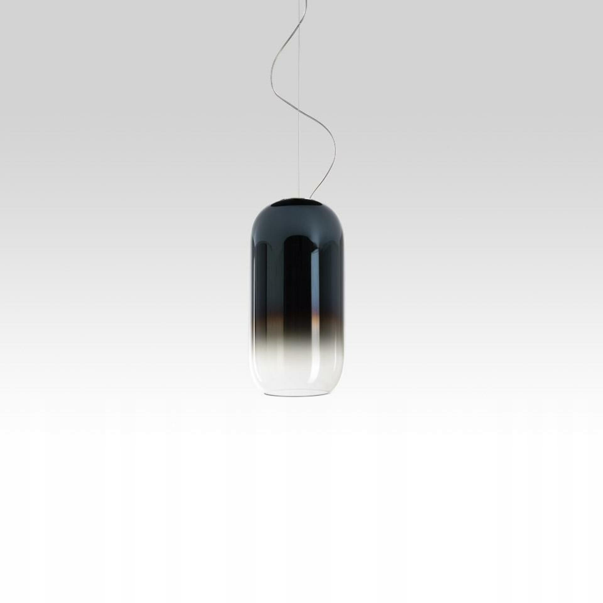Artemide Gople Mini závěsné svítidlo, modrá, E14, foukané sklo, Big