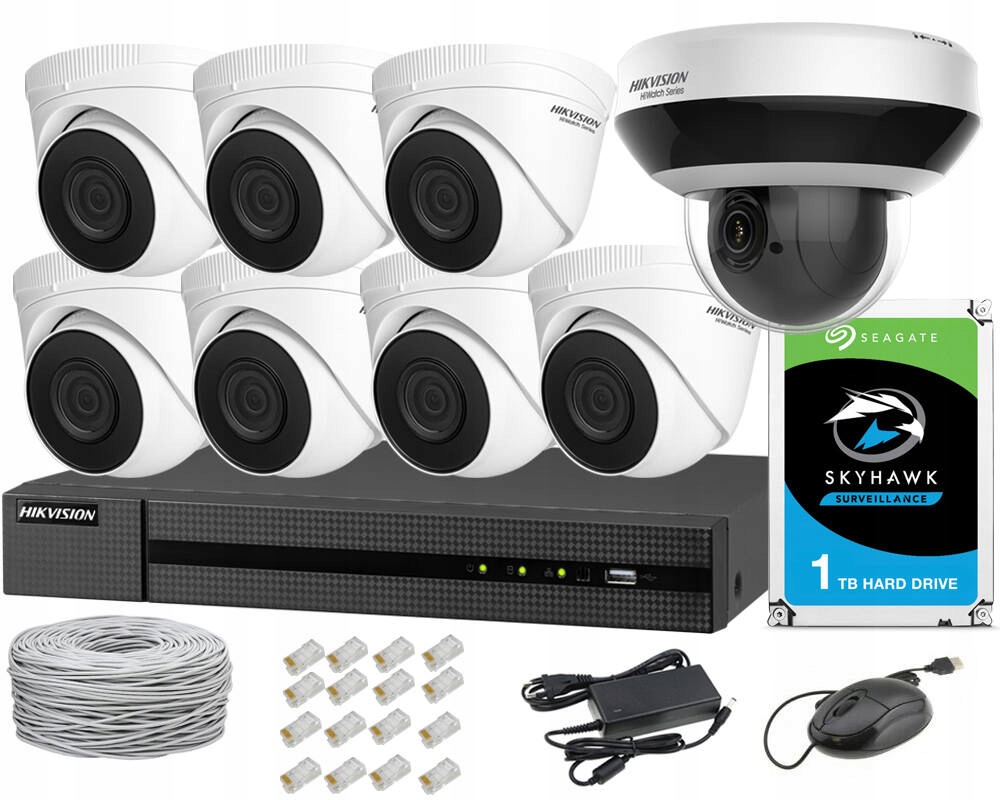 Domácí Monitoring Hikvision Sada 8 Kamer 4MPX