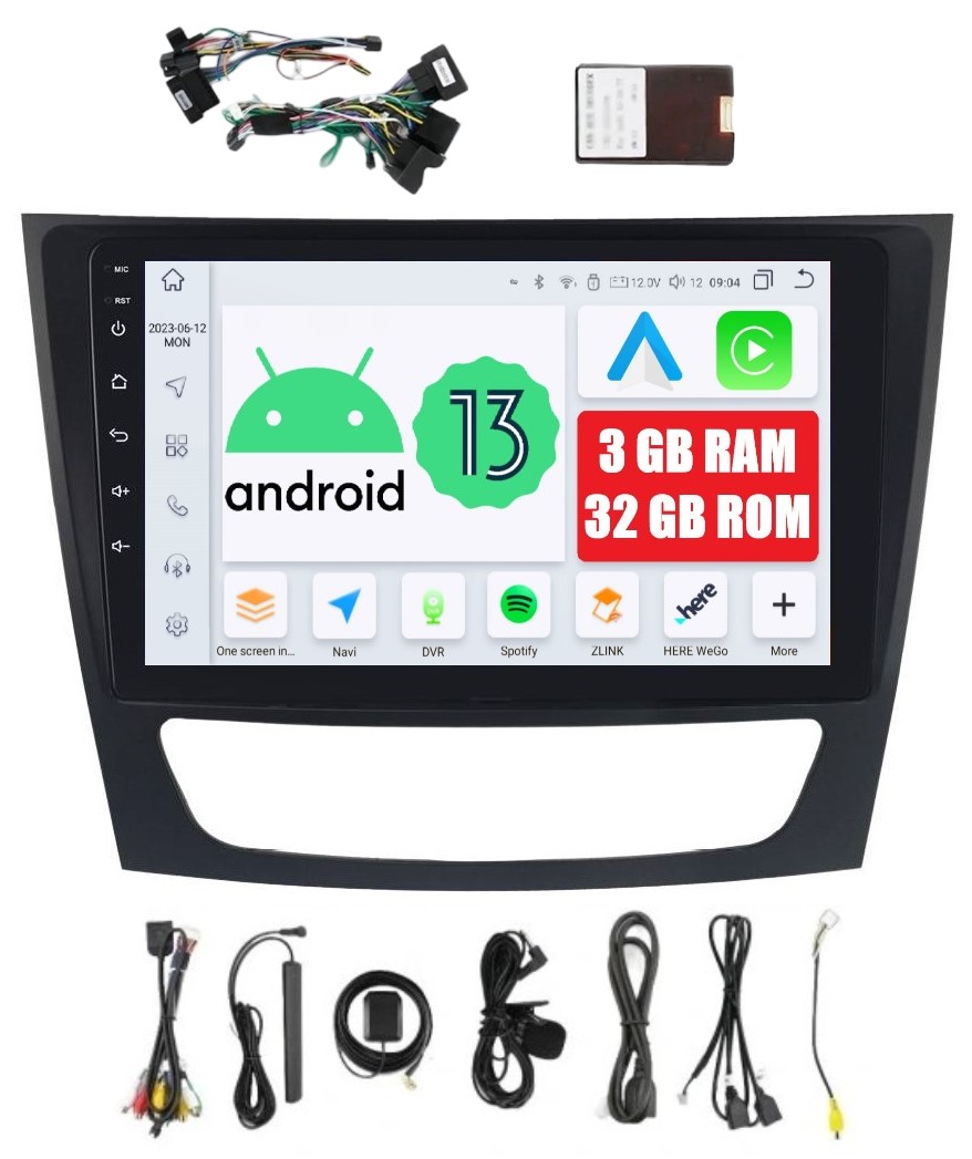 Navigácia Android Mercedes Cls W219 E W211 G W463 3/32 Gb Dsp Carplay Lte
