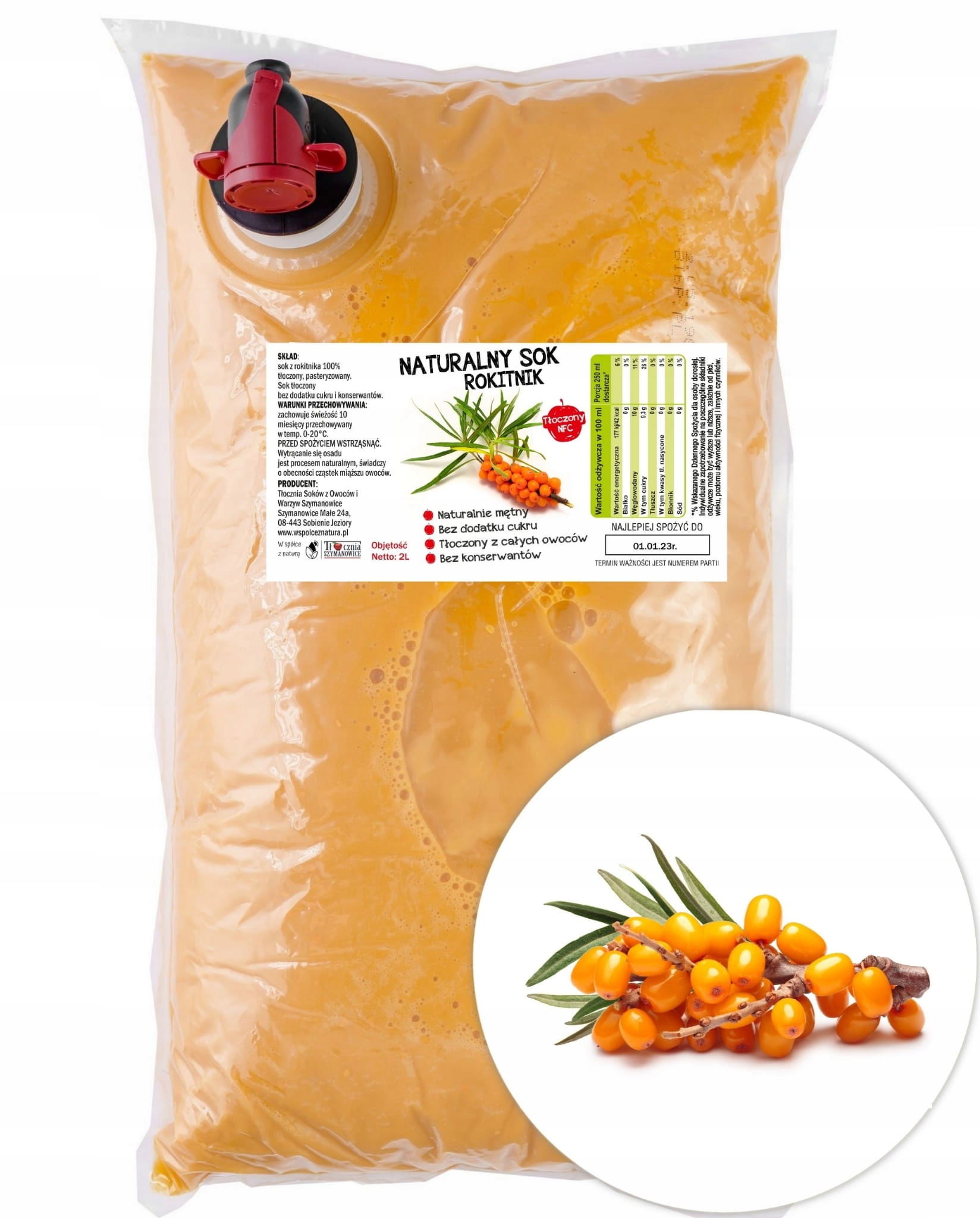 

Sok z rokitnika naturalny 100% prozdrowotny 2L