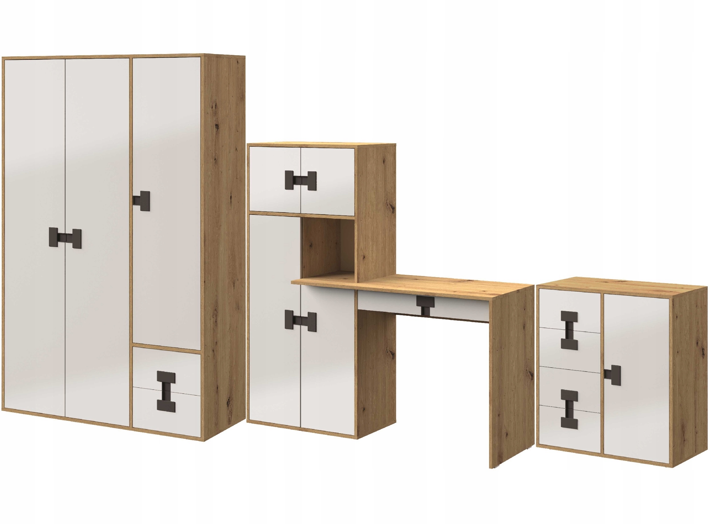 zestaw szafa biurko komoda połysku dzieci Index F