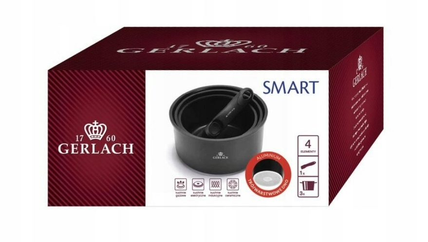 

Gerlach Smart zestaw garnków 16/18/20 rączka