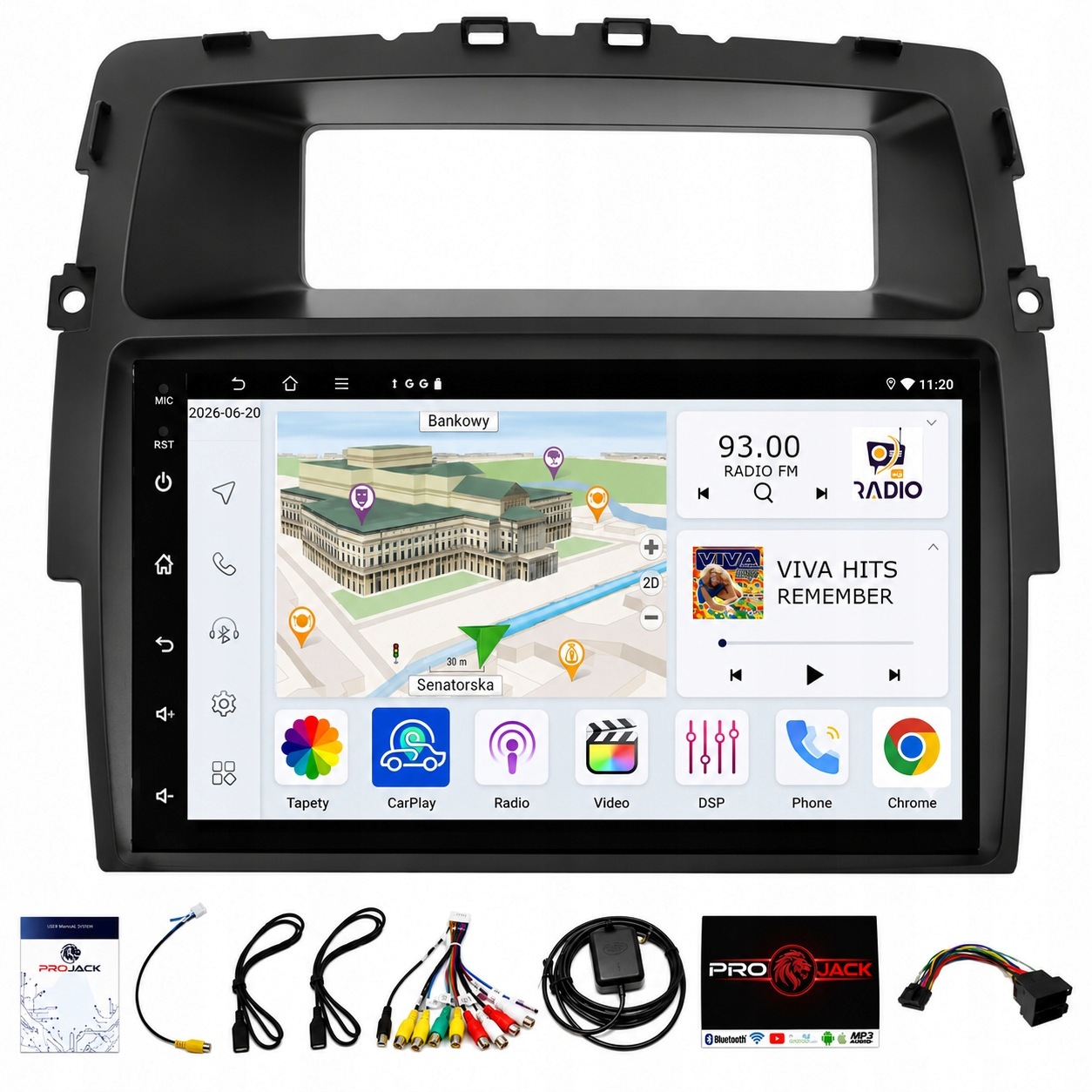 Rádio Navigácia Gps Android Bt Renault Traffic 2010-2014 Carplay 4GB 64GB