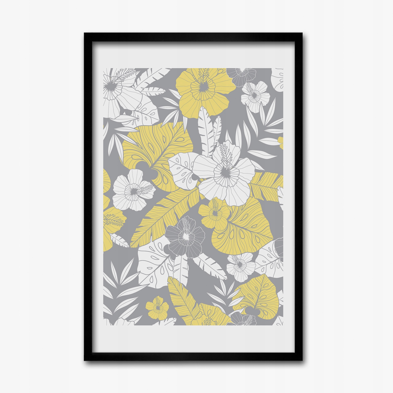 

Obraz w ramie na ścianę Kwiaty liście wzór 40x60
