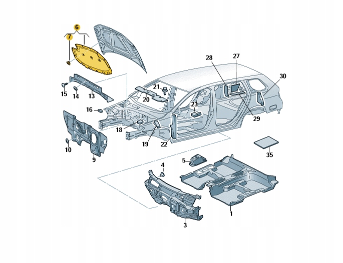 CUPRA OE wygłuszenie pokrywy silnika FORMENTOR Numer katalogowy części 5FA863831