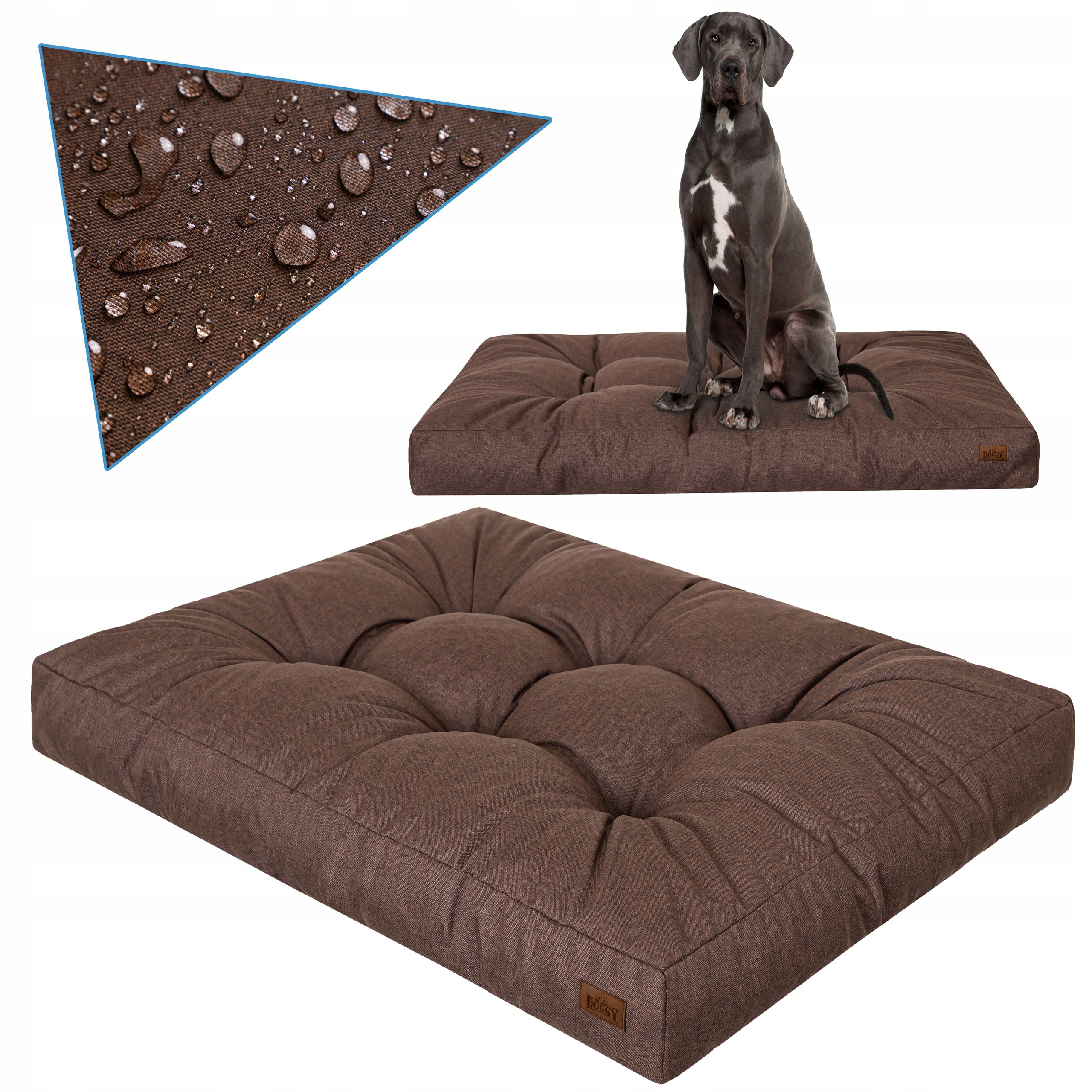 Materac dla Psa, Legowisko dla dużych psów, Posłanie Brązowe XXL 130x100 cm