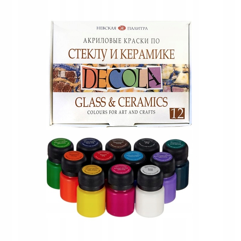 Barvy na sklokeramiku 12x20ml sada barev Decola