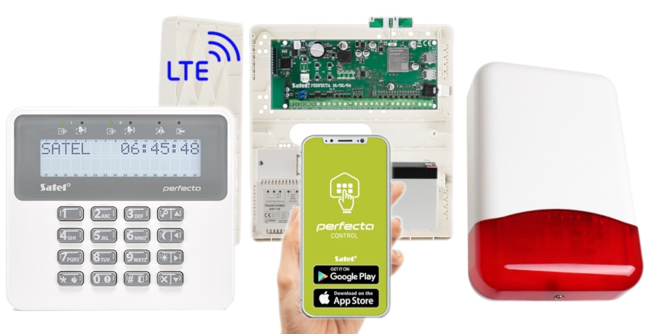System Alarmowy Satel Perfecta 16 Lte Sms Prf-lcd Zestaw Alarm Aplikacja