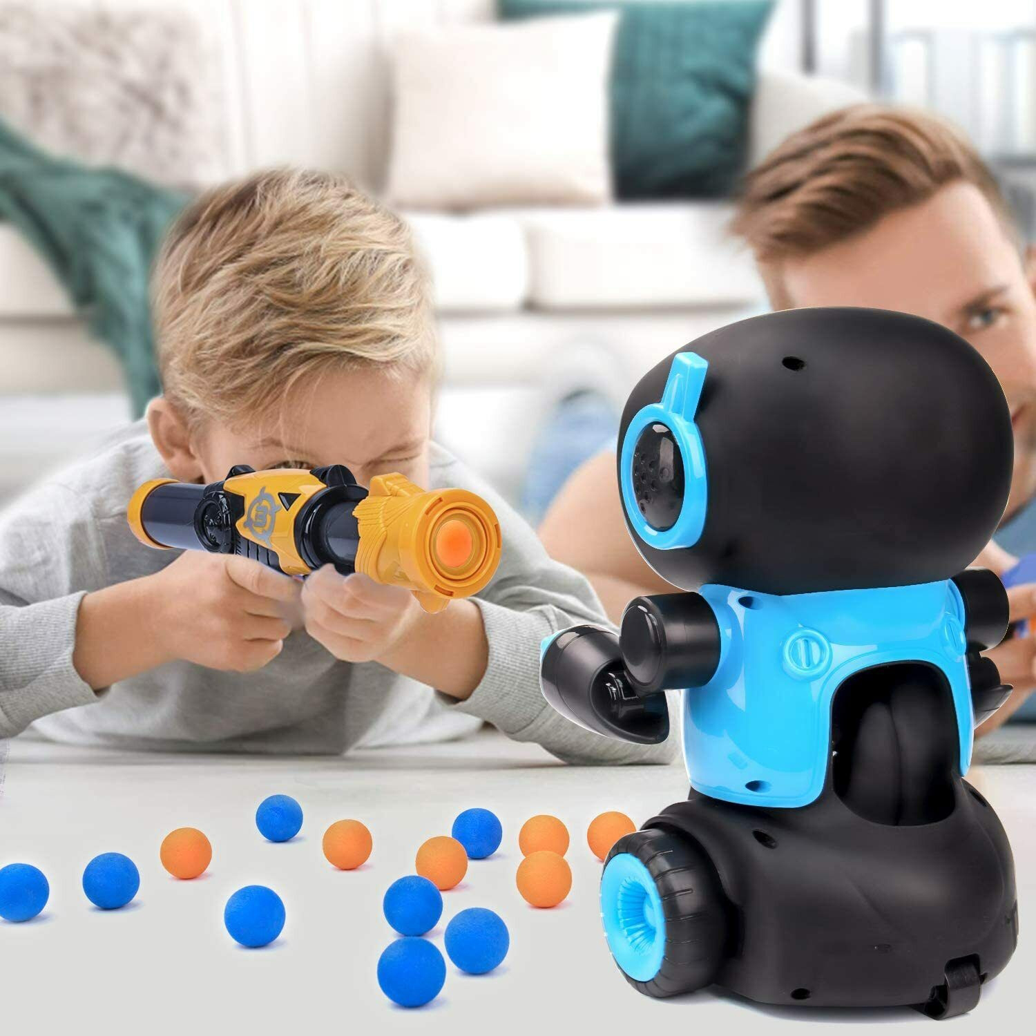 GRA ZRĘCZNOŚCIOWA GŁODNY ROBOT STRZELANIE DO CELU + 2x PISTOLETY i KULKI Maksymalna liczba graczy 2