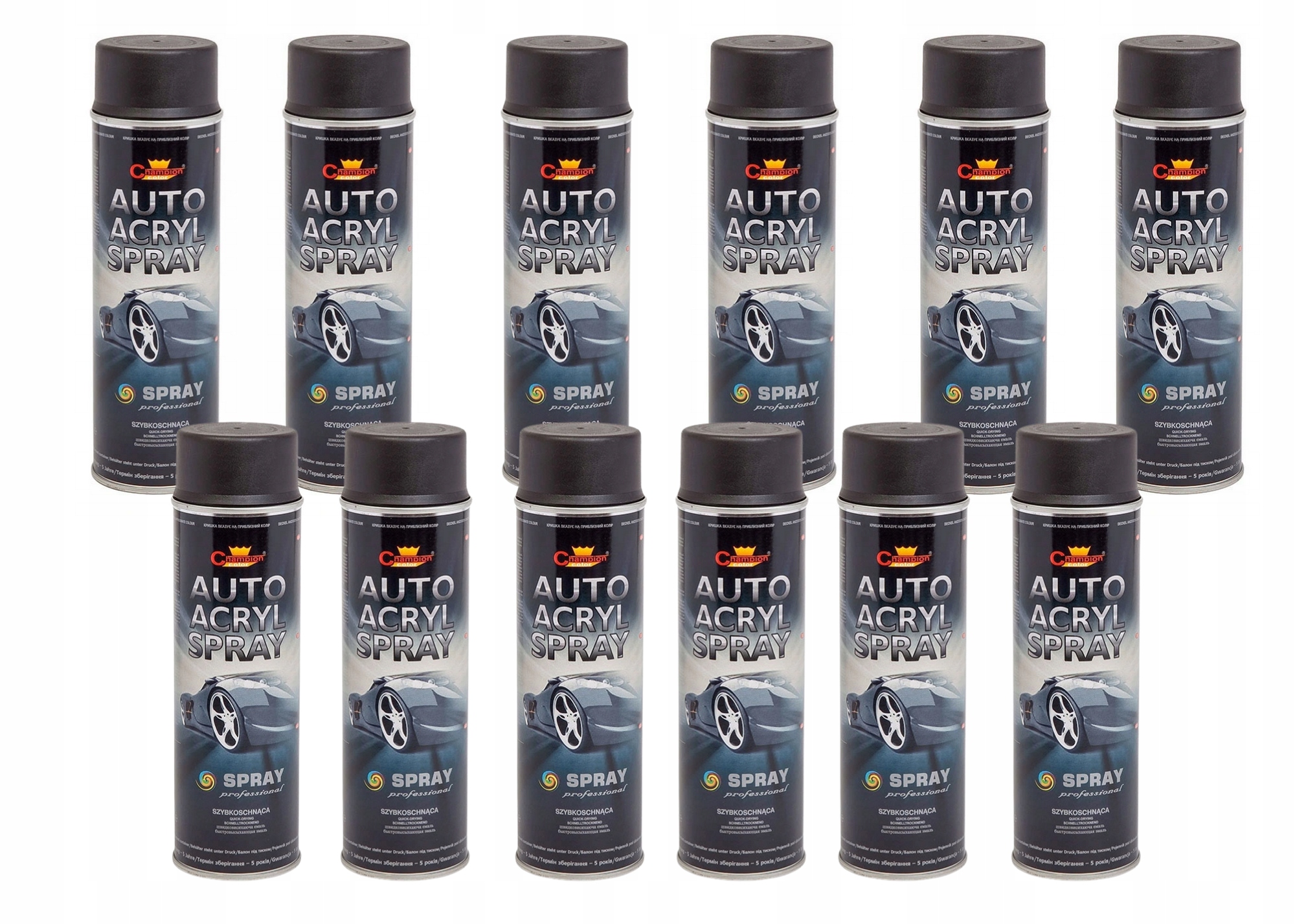 

Spray Auto Acryl Champion Karton 12szt Czarny mat