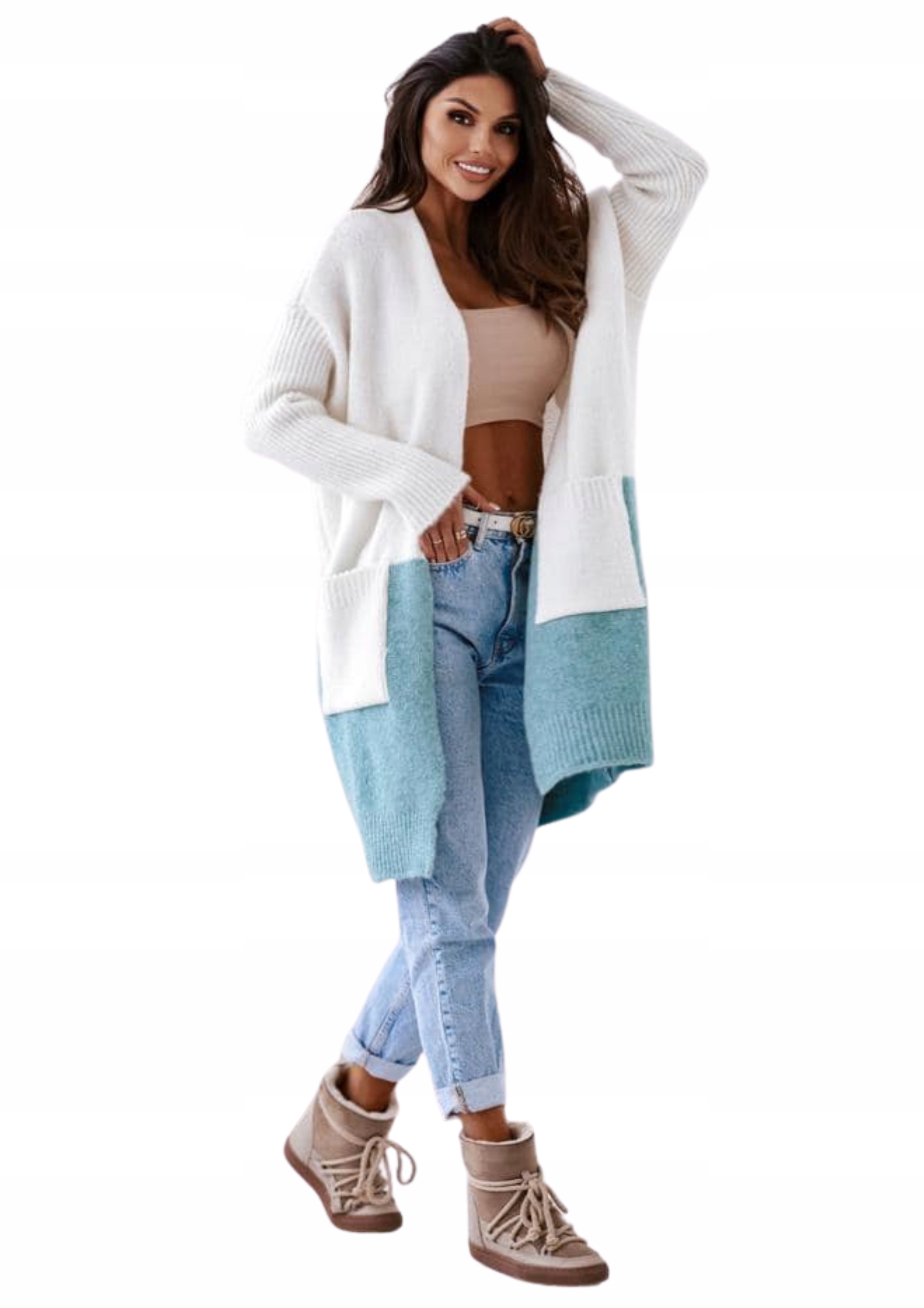 Dámský kardigan Duo Me Gusta smetanovo-mátový