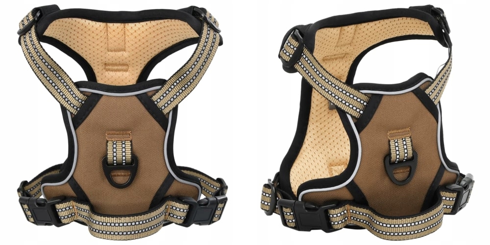 Levně Hnědé, Postroje pro psa, L, nastavitelné