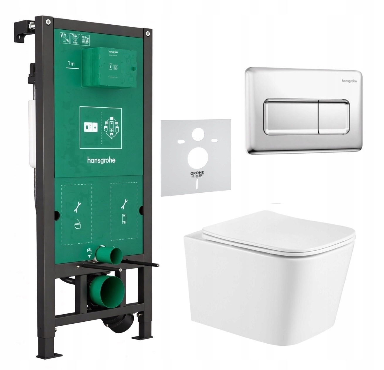 7v1 Wc Sada Stelaz Hansgrohe iFrame Wc Miska Imprese Tornado Tlačidlo