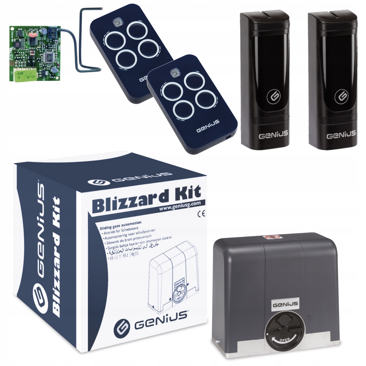 Genius Blizzard 500 Pilot Echo 2szt. Napęd do bramy przesuwnej automat
