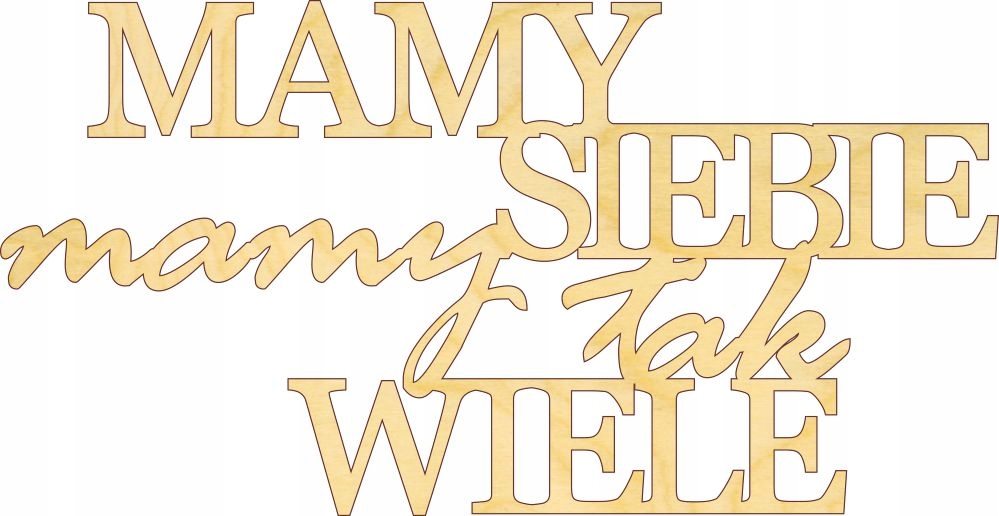 

Drewniany napis Mamy siebie mamy tak wiele