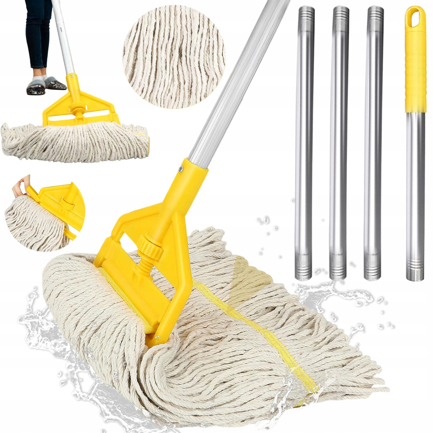 Levně Bavlněný Absorpční Mop Zabraňuje Uvolnění, Je Pevný A Trvanlivý