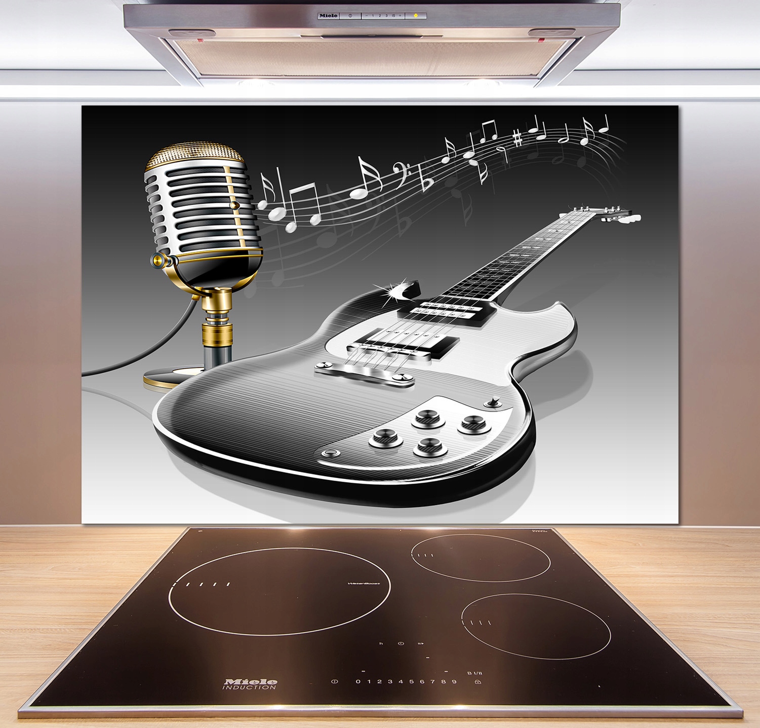 

Panel do kuchni Gitara i mikrofon 100x70 cm + Klej