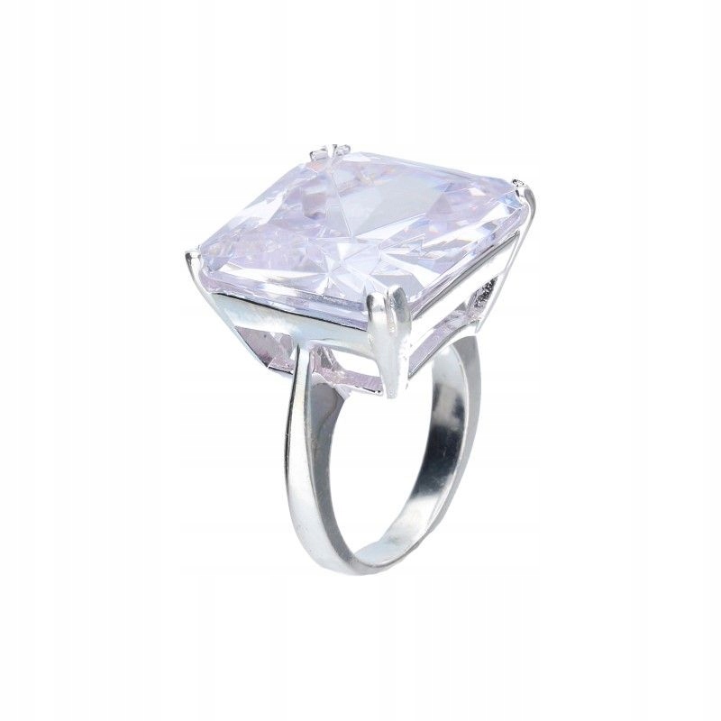 Dámský prstýnek stříbrný 925 velký Kvadratová zirkon jako dárek r11