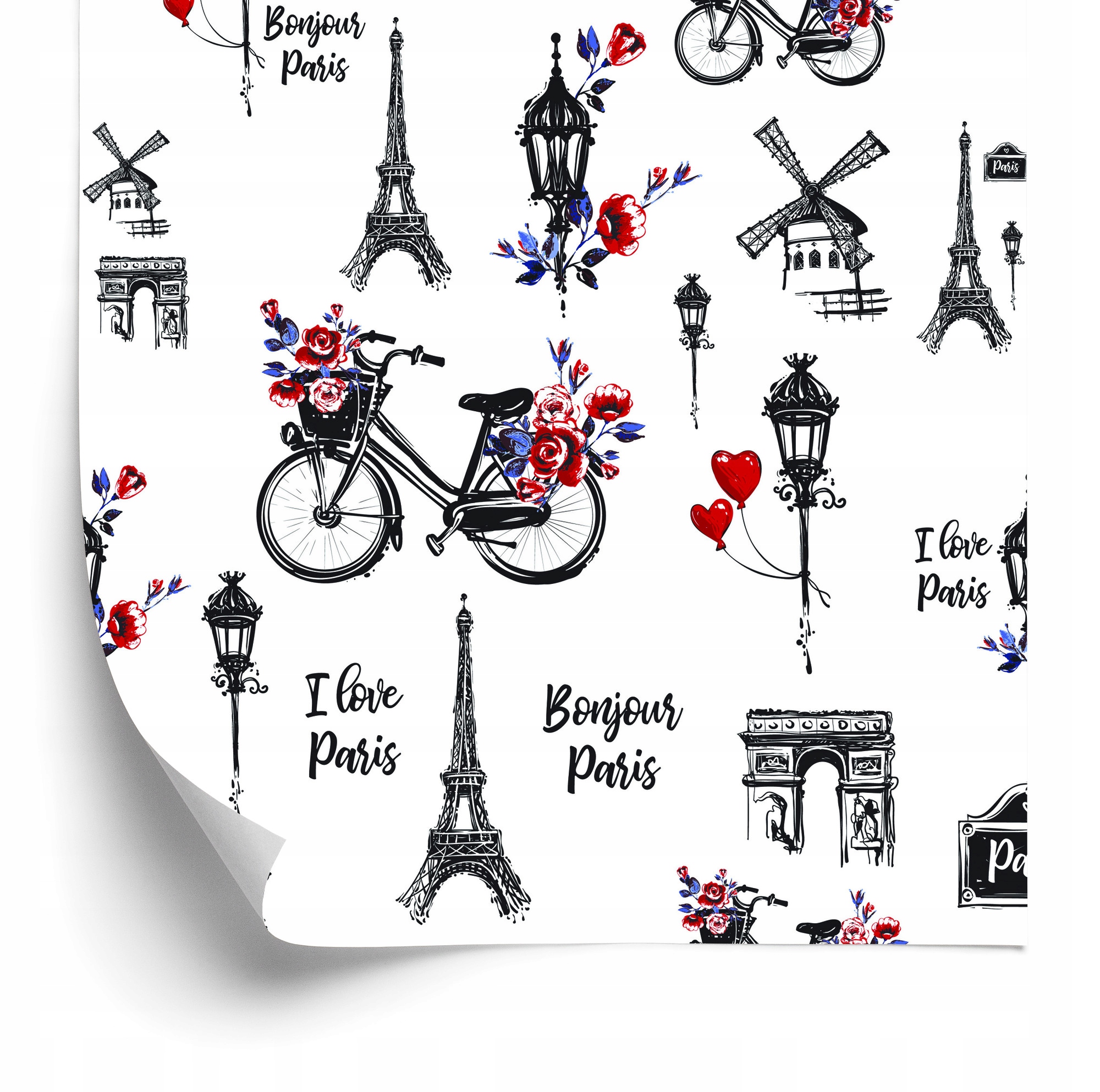 Tapeta I Love Paris 50x1000 cm
