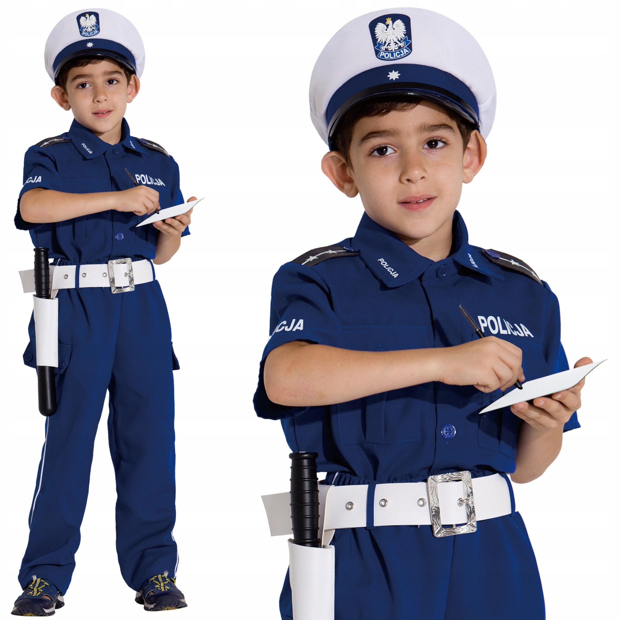 Strój Policjanta Drogówka Polski Policjant Kostium Na Bal dla dzieci 152 cm